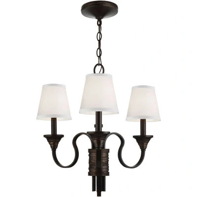 Image of Arbor Chandelier Multi Arm 3 Light Weathered Brass, Bronze Finish, E14