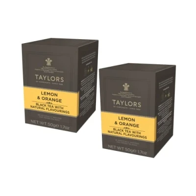 Image of 2 x 20 Individually Wrapped and Tagged Tea Bags Taylors Lemon &amp; Orange Black