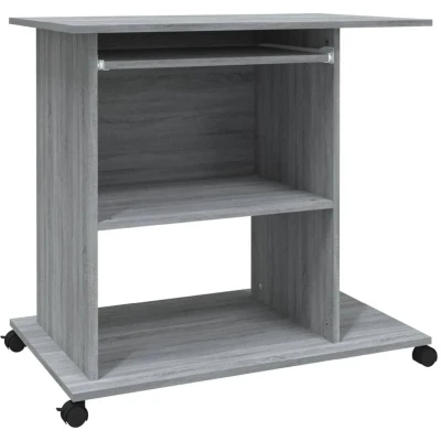 Image of vidaXL Computer Desk Grey Sonoma 80x50x75 cm Engineered Wood