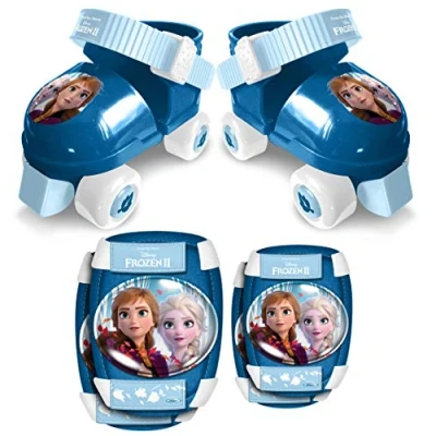 Image of Stamp RN244035 Set of Roller Skates + Knee Pads Disney Anna Elsa Blue and White