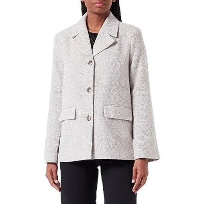 Image of PIECES Women&#039;s Pcjudo Blazer Jacket, Light Grey Mix, S