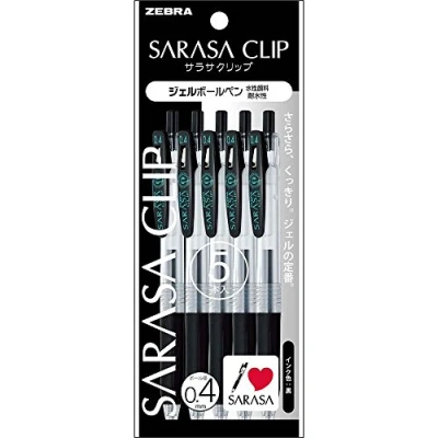 Image of ZEBRA Gel Ink Ballpoint Pen SARASA Clip 0.4 [Black] x 5 pieces (Japan Import)