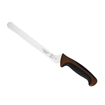 Image of Mercer Culinary Millennia Color Handle Cutlery 8&quot; Offset Bread Knife (Wavy Edge) Brown