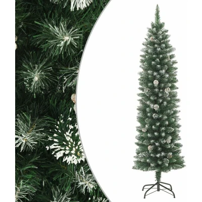 Image of vidaXL Artificial Slim Christmas Tree with Stand 150 cm PVC