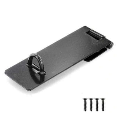 Image of Light Hasp &amp; Staple in Black Coated Finish 75mm (3&quot;)