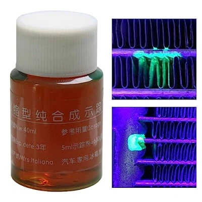 Image of boiler AC Leak Detector 40ml Engine Coolant Detection Dye,UV Dye Detector, Tracer for Oil Detection, Hoses, Automotive