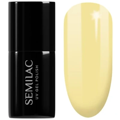 Image of SEMILAC Gel Nail Polish Long Lasting and Easy to Apply Perfect for Home Professional Manicure Pedicure 023 Banana UV Polish, 7 ml.