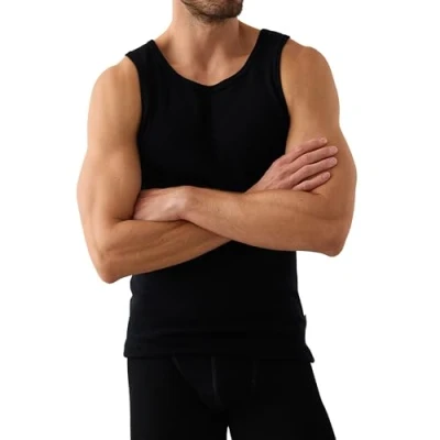 Image of DILLING Men&#039;s Merino Wool Vest Base Layer Top Black M