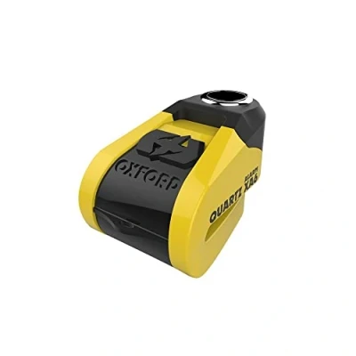 Image of Oxford LK215 Quartz XA6 Alarm Disc Lock (6mm pin) USB Rechargeable., Yellow Black