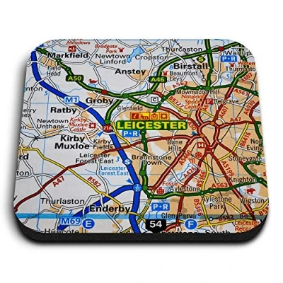 Image of 1 x Square MDF Fridge Magnet Leicester City England Travel UK GB 45535
