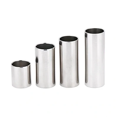 Image of Guitar Slide set, 4pcs Stainless Steel Bass Slides Cylinder Tube Tone Bar Accessory replacement for Electric Guitar, Bass, Ukulele