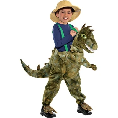 Image of amscan RD16 LS Kids Ride On Light &amp; Sound Dinosaur Fancy Dress Costume Trousers Age: 6 8 Years