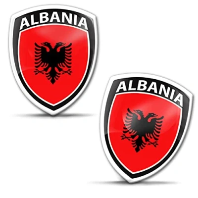 Image of Biomar Labs 2 x Sticker 3D Gel Silicone Badge Stickers Car Motorcycle Bicycle Window Door PC Mobile Phone Tablet Laptop Albanian Flag F 215
