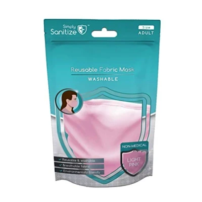 Image of Simply Sanitize Reusable Light Pink Fabric Face Mask, NM002