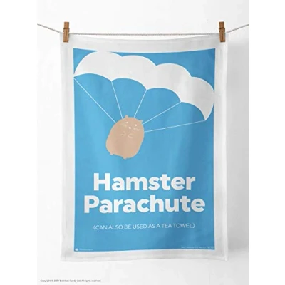 Image of Brainbox Candy Funny Humorous &#039;Hamster Parachute&#039; Novelty Tea Towel