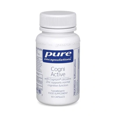 Image of Pure Encapsulations Cogni Active with Cognizin® Citicoline, Zinc, Folate, Vitamin B6 and B12, Lutein &amp; Zeaxanthin 60 Capsules