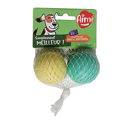 Image of Aime Set of 2 Balls for Dogs 100% Natural Rubber, Durable, Resistant 5 cm