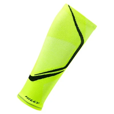 Image of Hilly Vivid Sleeve Socks, Fluro Yellow/Black, Medium