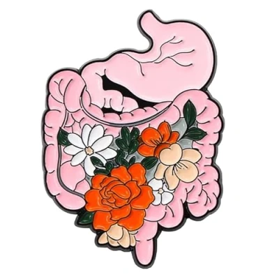 Image of Anatomy Organ Brooches Heart Lung Stomach Brain enamel Pin Flower lapel badge Jewelry Gift for Friend women Men pins cute funny adult metal kids brooch fashion