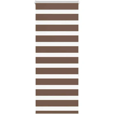 Image of vidaXL Zebra Blind Brown 65x150 cm Fabric Width 60.9 Polyester