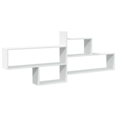 Image of vidaXL Wall Shelf Floating Display Storage White Engineered Wood, 167.5 x 18 68 cm, Space Saving Home Decor