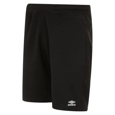 Image of Umbro Mens Pro Fleece Shorts (Black/White) Size Medium