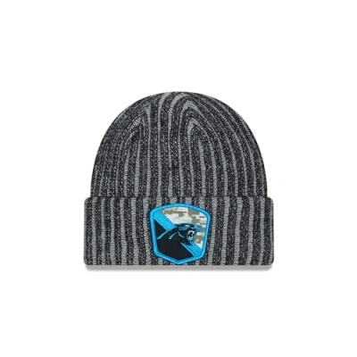 Image of New Era Carolina Panthers NFL Salute to Service 2023 Black Cuff Knit Beanie