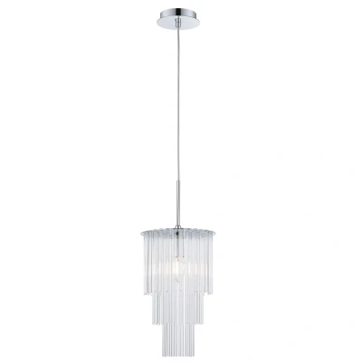 Image of Panama 1 Light Chrome Crystal Pendant Ceiling