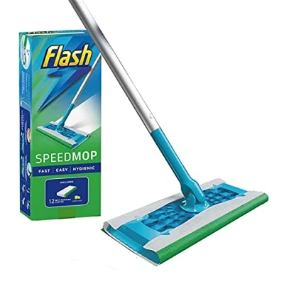 Image of Flash Speedmop Starter Kit, Mop + 12 Absorbing Refill Pads, Lemon