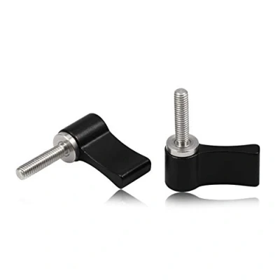 Image of SPEEDWOX 2 Pcs Male Threading Adjustable Screw M4 17mm Black Aluminum Alloy Rotating Knob Thumb Lever with Single Wing for Camera