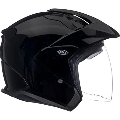 Image of Bell Mag 9 Open Face Motorcycle Helmet (Solid Gloss Black, Medium)