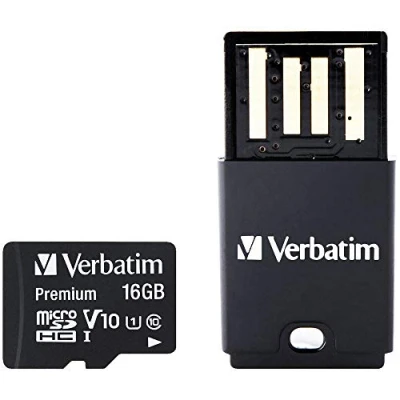Image of Verbatim microSDHC UHS I 16GB Class 10 incl USB Card Reader