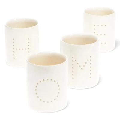 Image of Glossy Ceramic Tealight Holders (set of 4) HOME