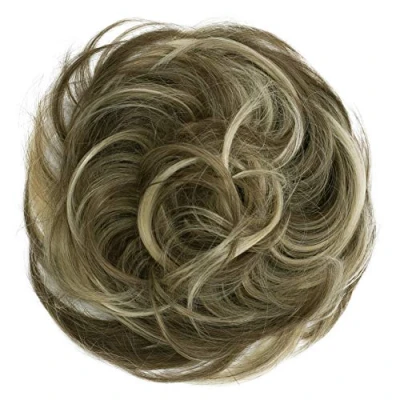 Image of CAISHA Synthetic Fiber Hairpiece Scrunchie Scrunchy Updo Slightly Wavy Brown Blond Mix G38B