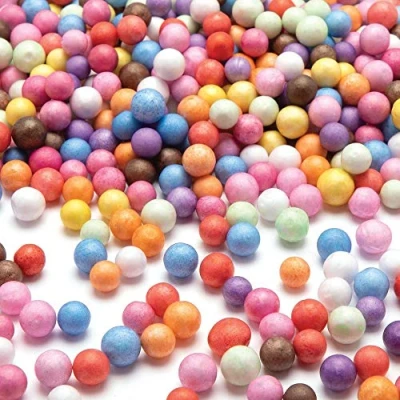 Image of Baker Ross AT767 Mini Rainbow Colours Polystyrene Balls Pack of 30g, For Kids Arts and Crafts Projects