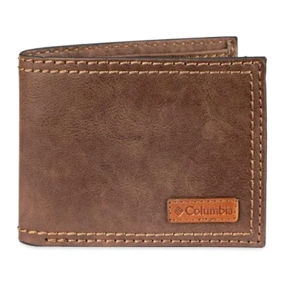 Image of Columbia Men&#039;s RFID Blocking Passcase Bifold Wallet Bi Fold, Dark Tan, One Size