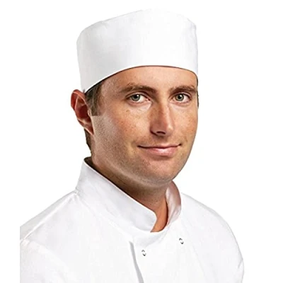 Image of Whites Chefs Apparel A203 M Chef Skull Cap, White