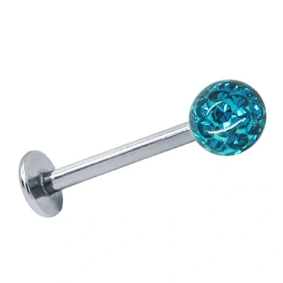 Image of Soul Cats® Lip Piercing Labret Tragus Monroe, color: turquoise; length: 6 mm; ball size: 3 mm