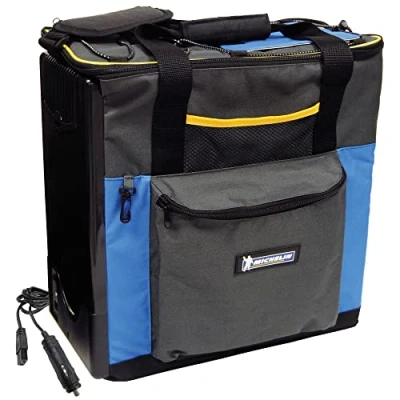 Image of Koolatron Electric Cool Box 14L Cooler Portable Bag 12v Camping Car Fridge for Lunch Snacks Drinks Road Trips Picnics Travel Hard Sided Warmer Mini Blue