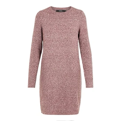 Image of VERO MODA VMDoffy Women&#039;s Knitted Mini Dress, Crushed Berry Melange, L