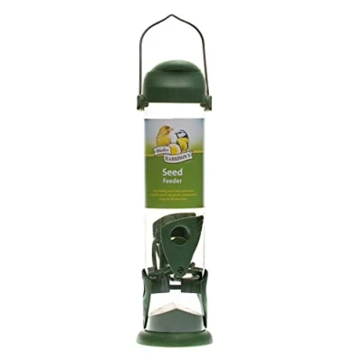 Image of Walter Harrison&#039;s Wild Bird Flip Top Green Hanging Seed Garden Feeder Large 30 cm