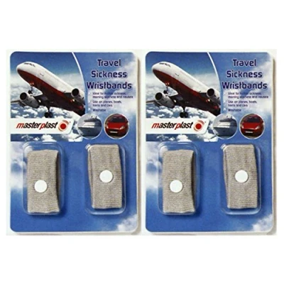 Image of 2 Packs Anti Nausea Morning Sickness Motion Travel Sick Wrist Bands . Car Sea / Boats Planes