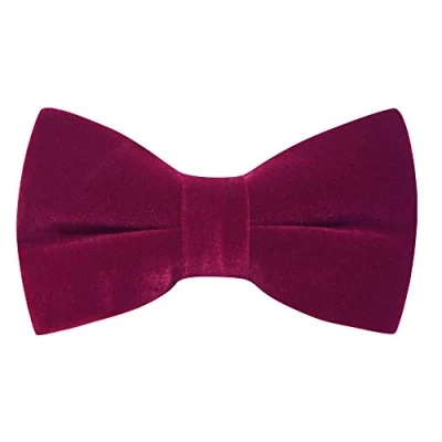 Image of King &amp; Priory Luxury Morrocan Red Velvet Bow Tie, Pink