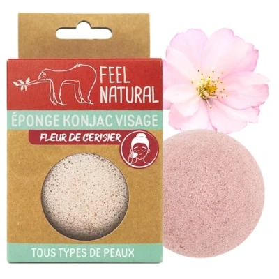 Image of Konjac Natural Face Sponge Cleanses and Purifies Gently Removes Make Up Cherry Blossom Exfoliating Facial Beauty Routine, Skincare, Shower Feel