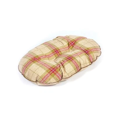 Image of Danish Design Newton Moss Orange Brown Check Machine Washable Dog/Puppy Quilted Mattress 35 Inch