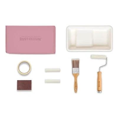 Image of Rust Oleum Ready to Roll Eco Paint Kit (Small) Bathroom Tile Satin Sweet Pinks