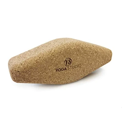 Image of Yoga Studio Natural, Eco friendly Cork Egg Oval Block For and Pilates