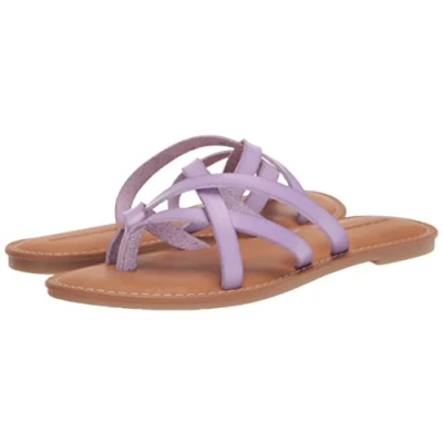 Image of Amazon Essentials Women&#039;s Strappy Slide Flat Sandal, Lavender, 10 UK