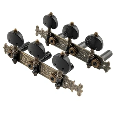 Image of Musiclily Pro 3X3 Bouchet Style Classical Guitar Tuners Tuning Keys Machine Heads Set, Antique Brass
