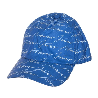 Image of Armani Jeans Cap Name Print 934052 8PH0C Man, blue, One size